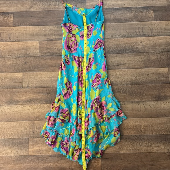Betsey Johnson New York Vintage Size 10 Mermaid Whimsical 100% Silk Dress Floral - Picture 14 of 16